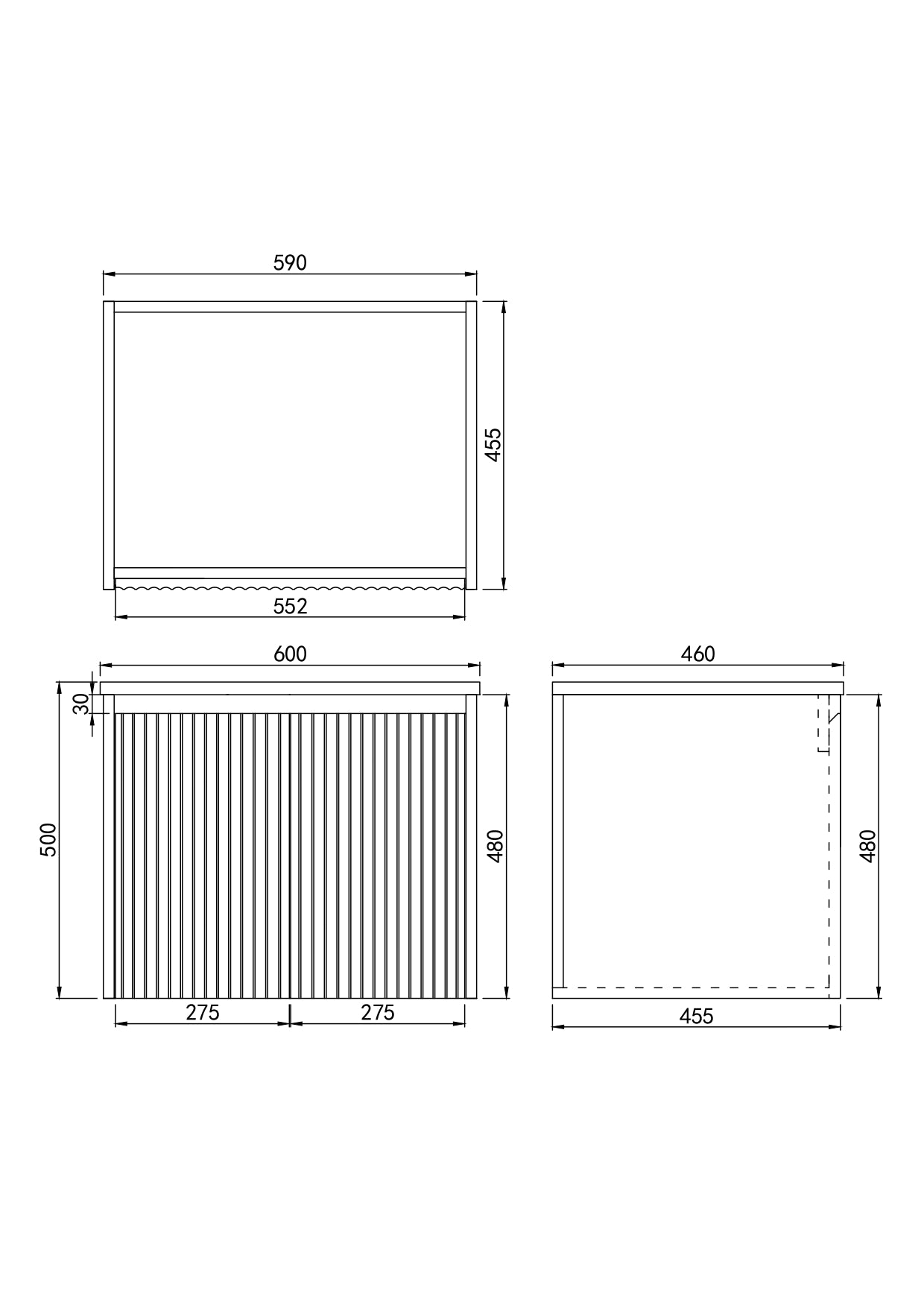 Brindabella Matte White Fluted Wall Hung Vanity 600-1500mm