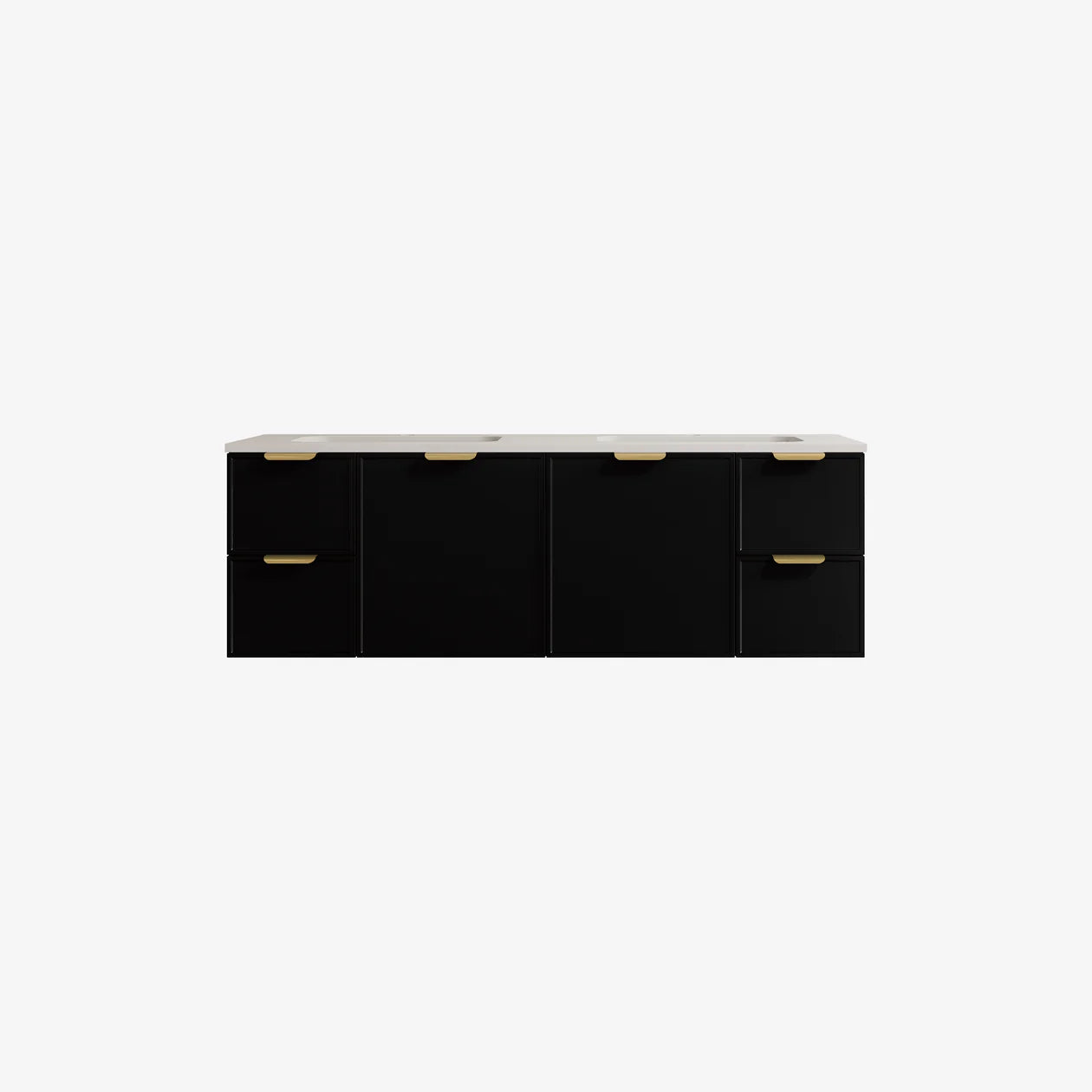 Miami Wall Hung Matte Black Vanity 600-1500mm