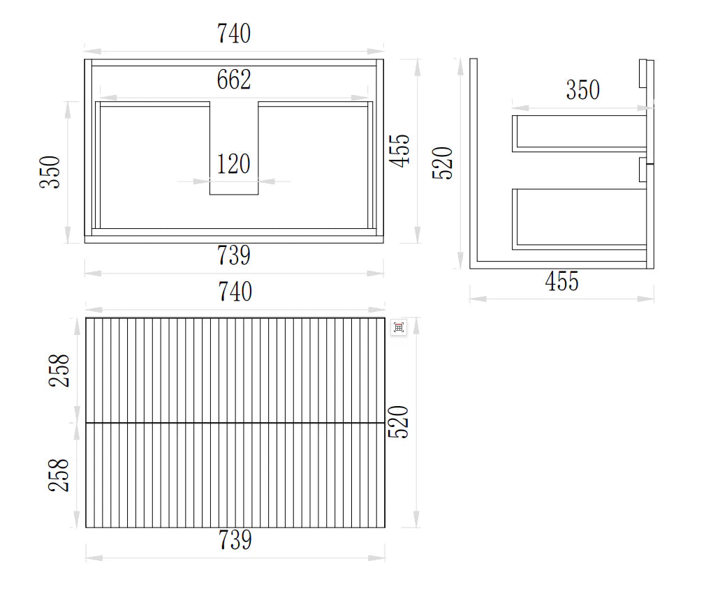 Eden Prime Oak Wall Hung Fluted PVC Vanity 600-1500mm