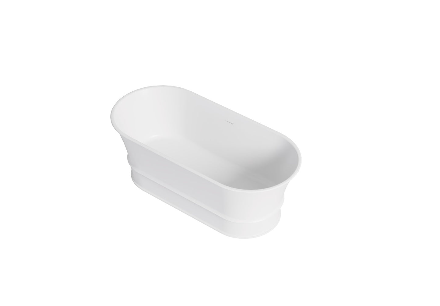 CETO Harrington Solid Surface Stone Freestanding Bathtub with Overflow Matt White 1500/1700mm