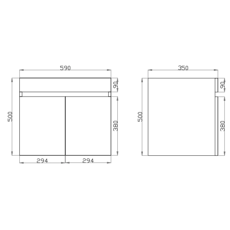 Berge 600/750mm Narrow White Oak Wall Hung Vanity