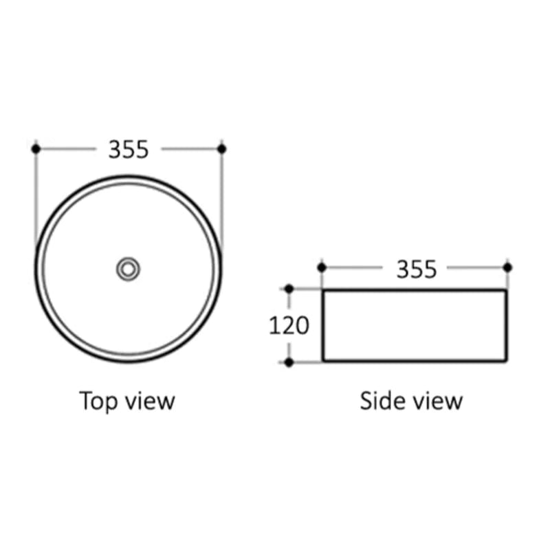 Artis 88 Matt Black Above Counter Basin