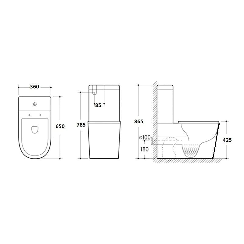 Avis Full Rimless Wall Faced Toilet Suite