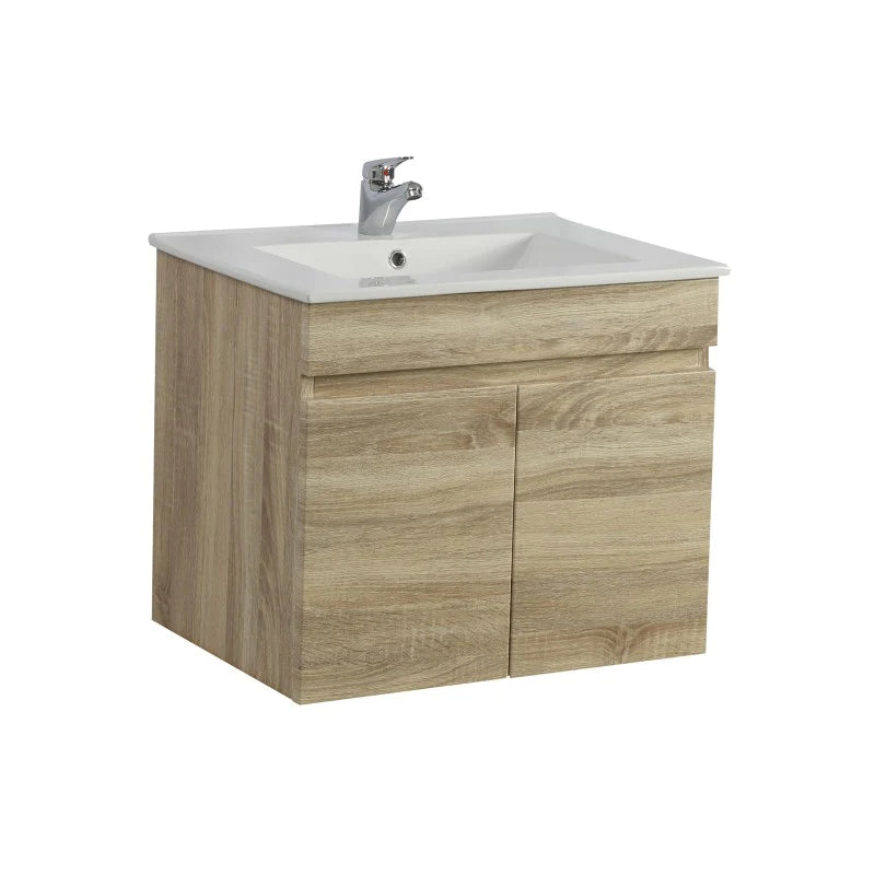 Berge 600/750mm Narrow White Oak Wall Hung Vanity