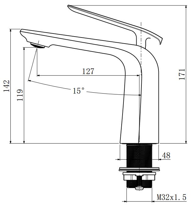 Aquaperla Esperia Basin Mixer