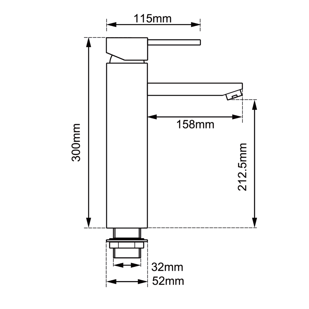 Aquaperla Lucid Pin Round Tall Basin Mixer