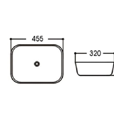 Matte Black Above Counter Basin 455 X 320 mm