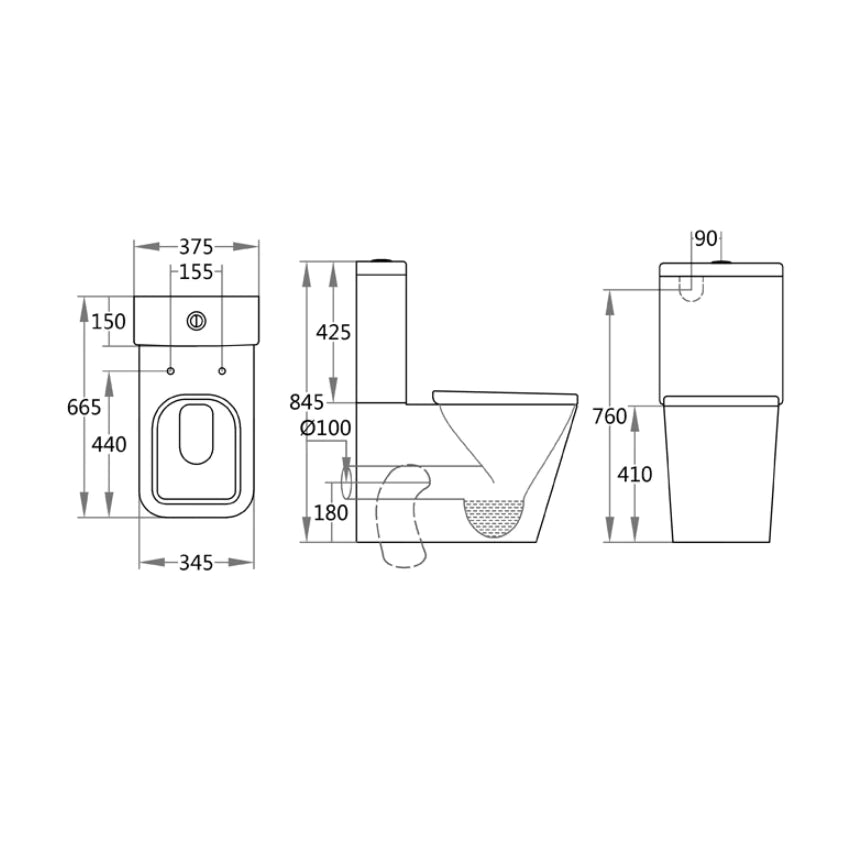 Qubist Square Wall Faced Toilet Suite