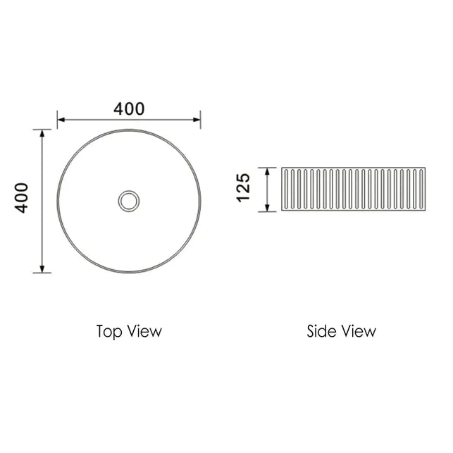 400mm Marlo Round Fluted Matte White Basin