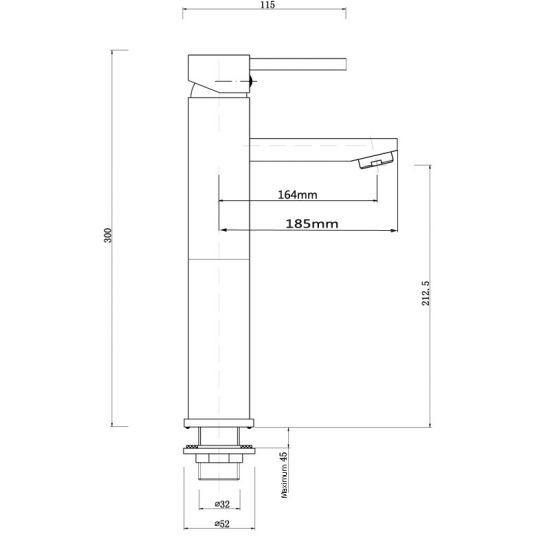 Pentro Brushed Nickel Tall Basin Mixer
