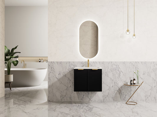 Miami Wall Hung Matte Black Vanity 600-1500mm