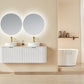 Avalon Matte White Curved Wall Hung Vanity + Blanc White Stone Top 600-1800mm