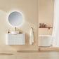 Avalon Matte White Curved Wall Hung Vanity + Blanc White Stone Top 600-1800mm
