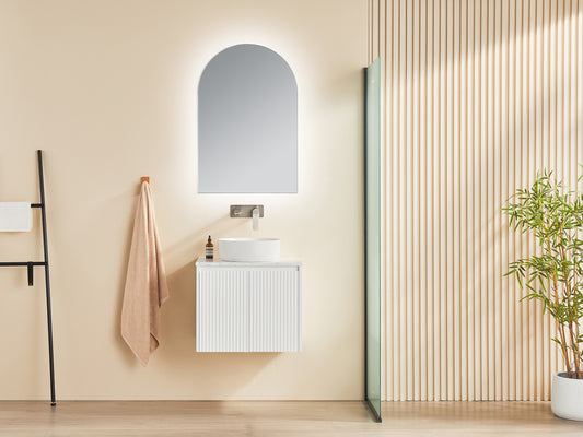 Brindabella Matte White Fluted Wall Hung Vanity 600-1500mm