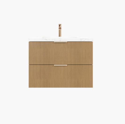 Eden Prime Oak Wall Hung Fluted PVC Vanity 600-1500mm