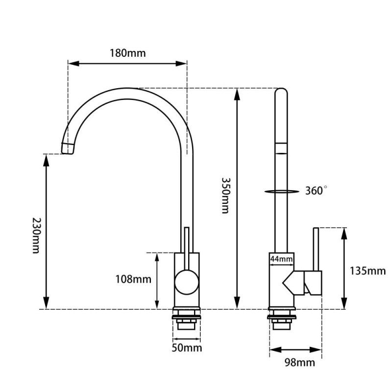 Aquaperla Round Standard Kitchen Sink Mixer Tap