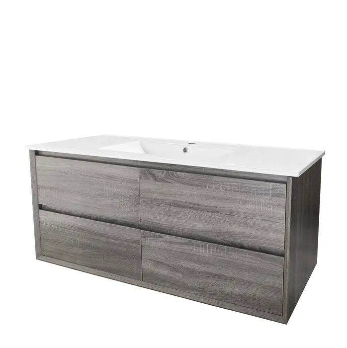 Maximo 750-1500mm Amazon Grey Wall Hung Vanity + Ceramic Top