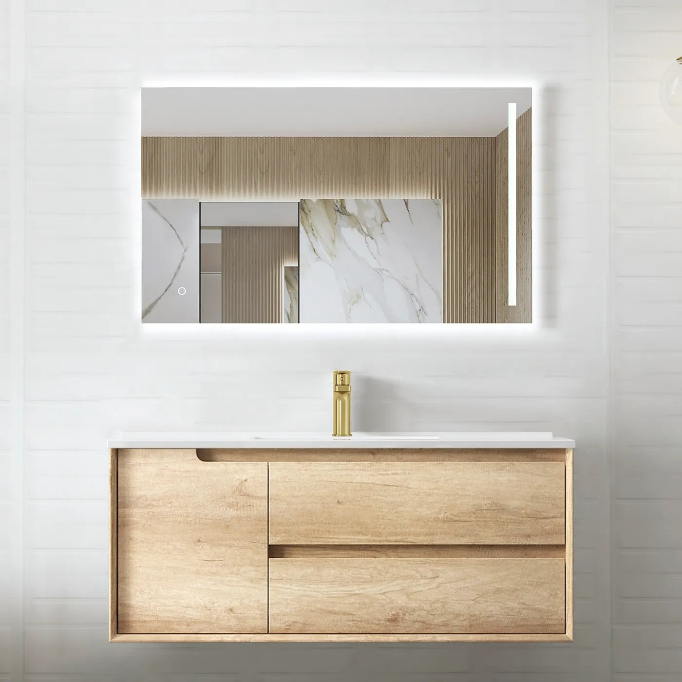 Byron Oak Natural Wall Hung Vanity 600-1500mm