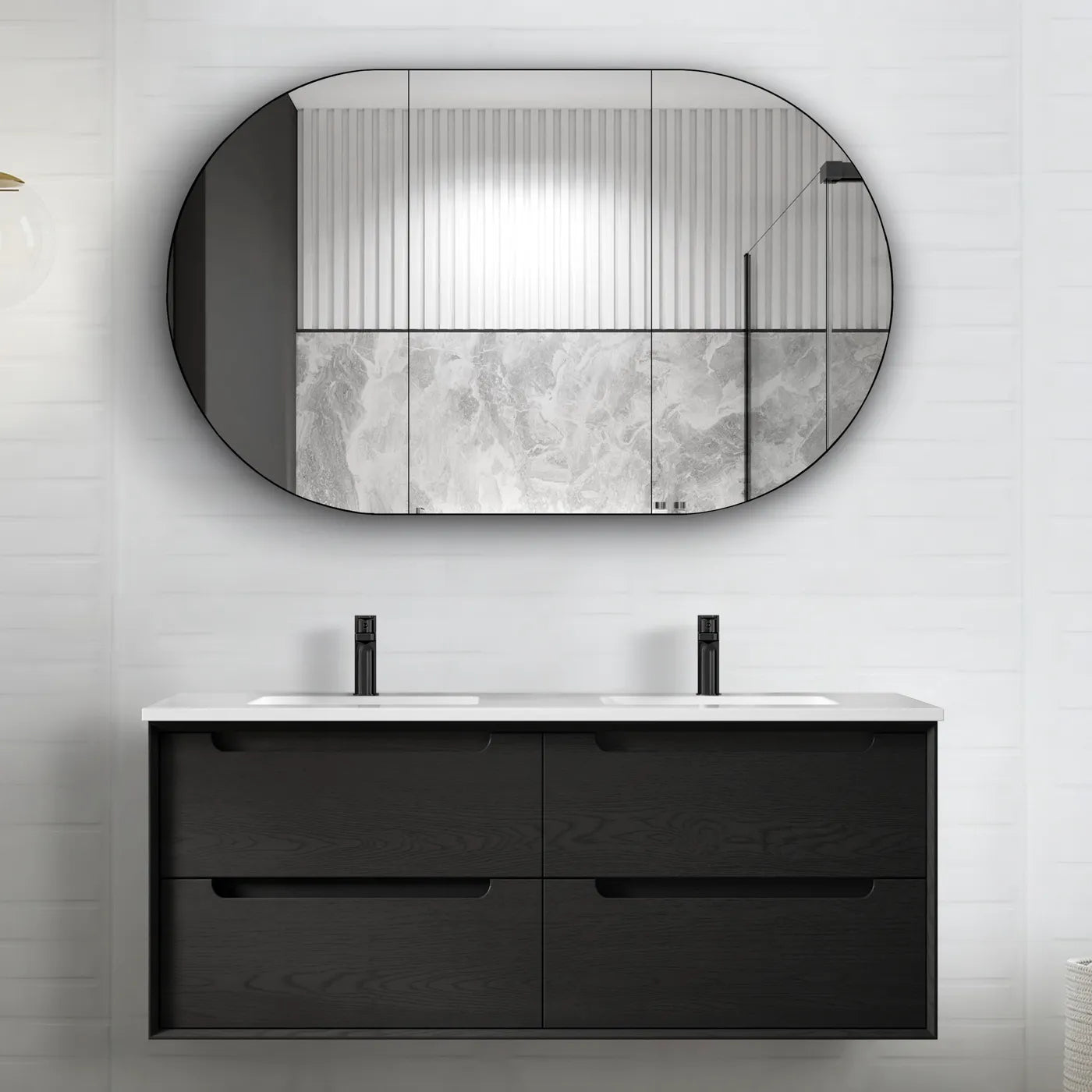 Byron Black Oak Wall Hung Vanity 600-1500mm