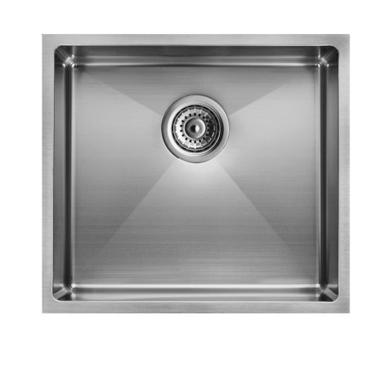 Aquaperla 1.2mm Round Corner Stainless Steel Handmade Single Bowl Top/Flush/Undermount Kitchen/Laundry Sink 440x440x205mm