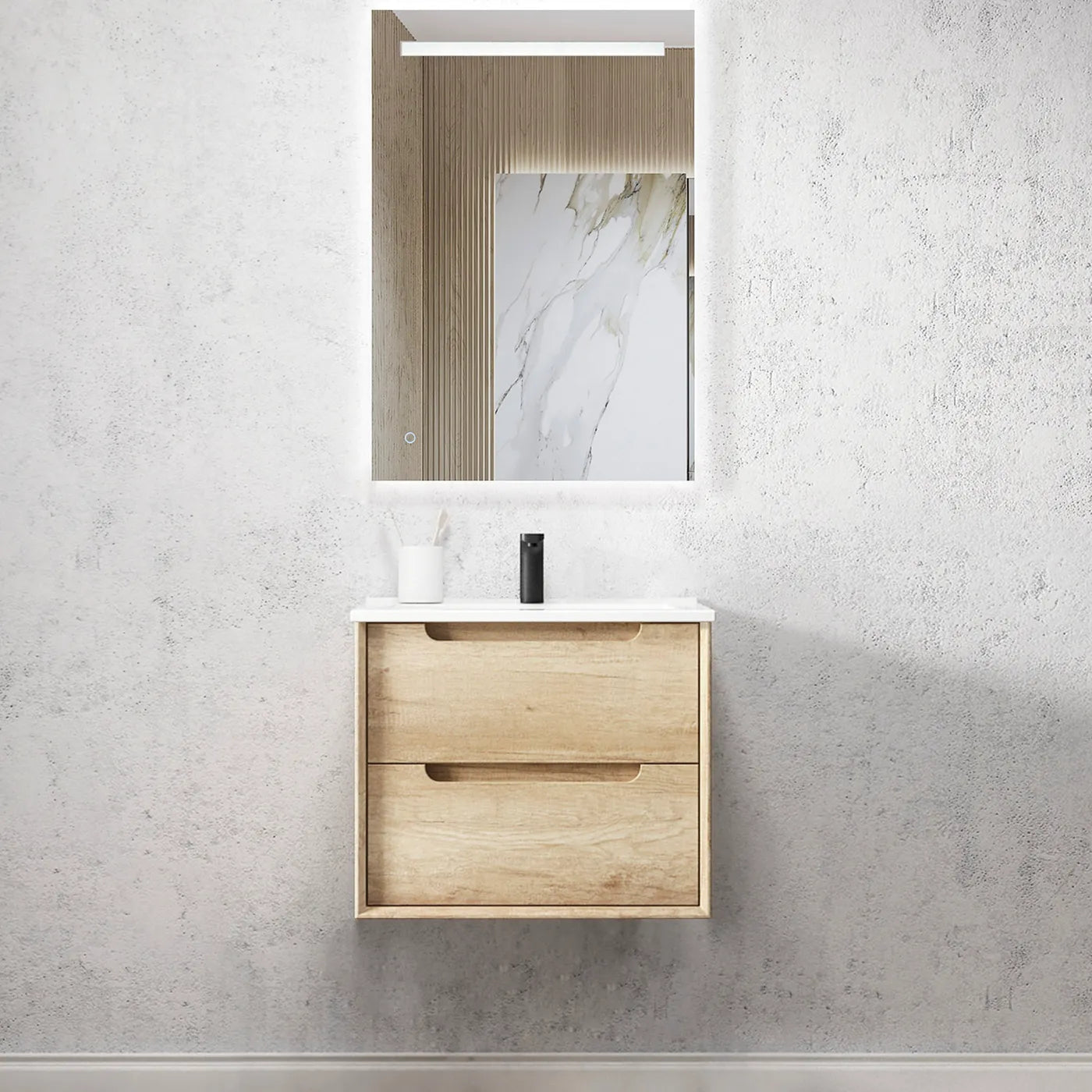 Byron Oak Natural Wall Hung Vanity 600-1500mm