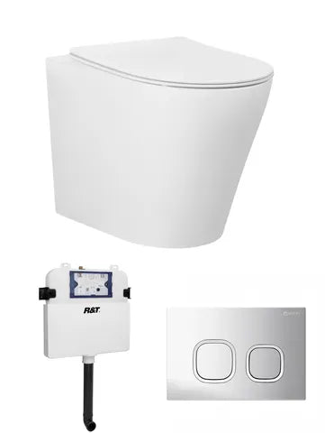 Alzano Wall Face Pan R&T Inwall Cistern Set