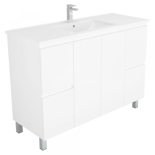 Unicasa Bianca 600-1500mm Floor Standing Vanity Cabinet + Ceramic Top