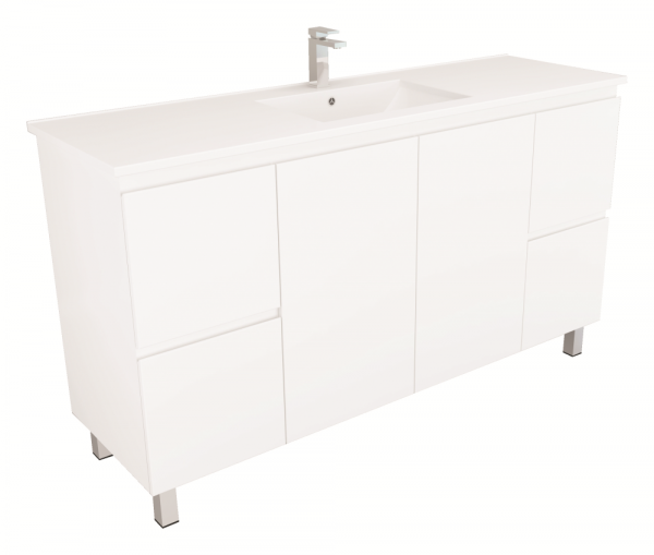 Unicasa Bianca 600-1500mm Floor Standing Vanity Cabinet + Ceramic Top