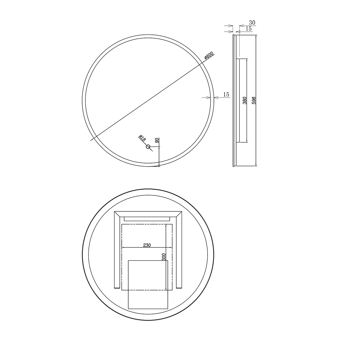 LED Mirror Round 600mm