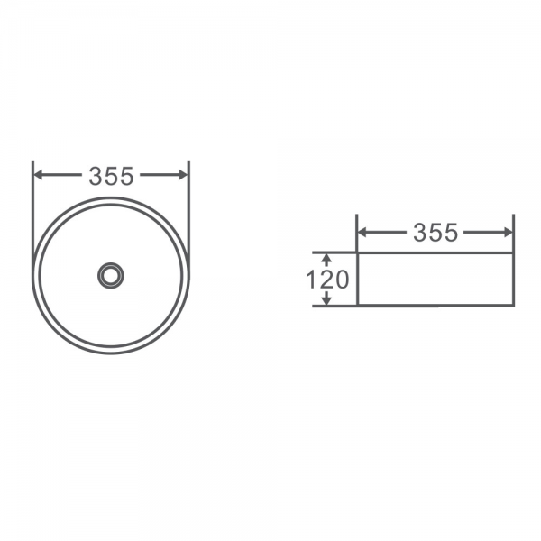 Unicasa Spin 35 Ceramic Basin Gloss White