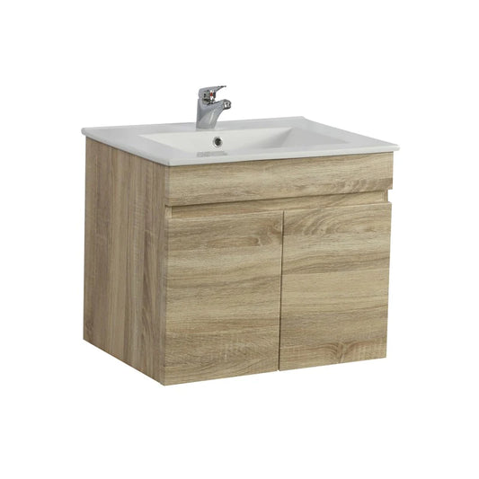 Berge 600/750mm Narrow White Oak Wall Hung Vanity