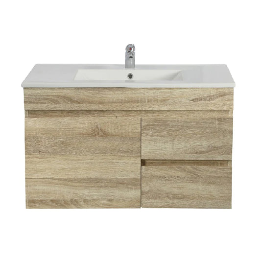 Berge 750mm Narrow White Oak Wall Hung Vanity