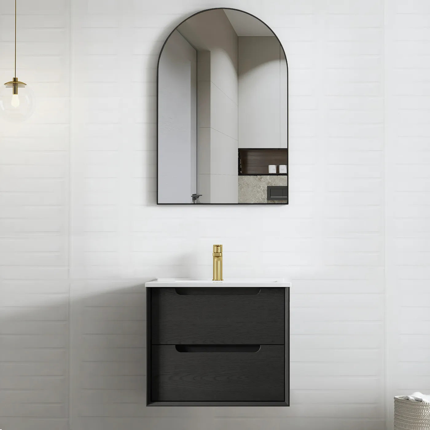 Byron Black Oak Wall Hung Vanity 600-1500mm