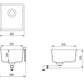 Inspire Granite Sink 420x460x200mm
