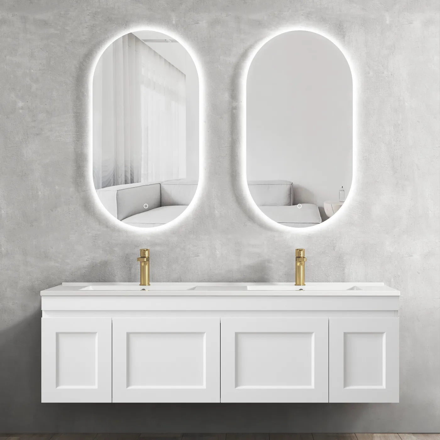 Hampton Wall Hung Matte White Vanity 600-1500mm