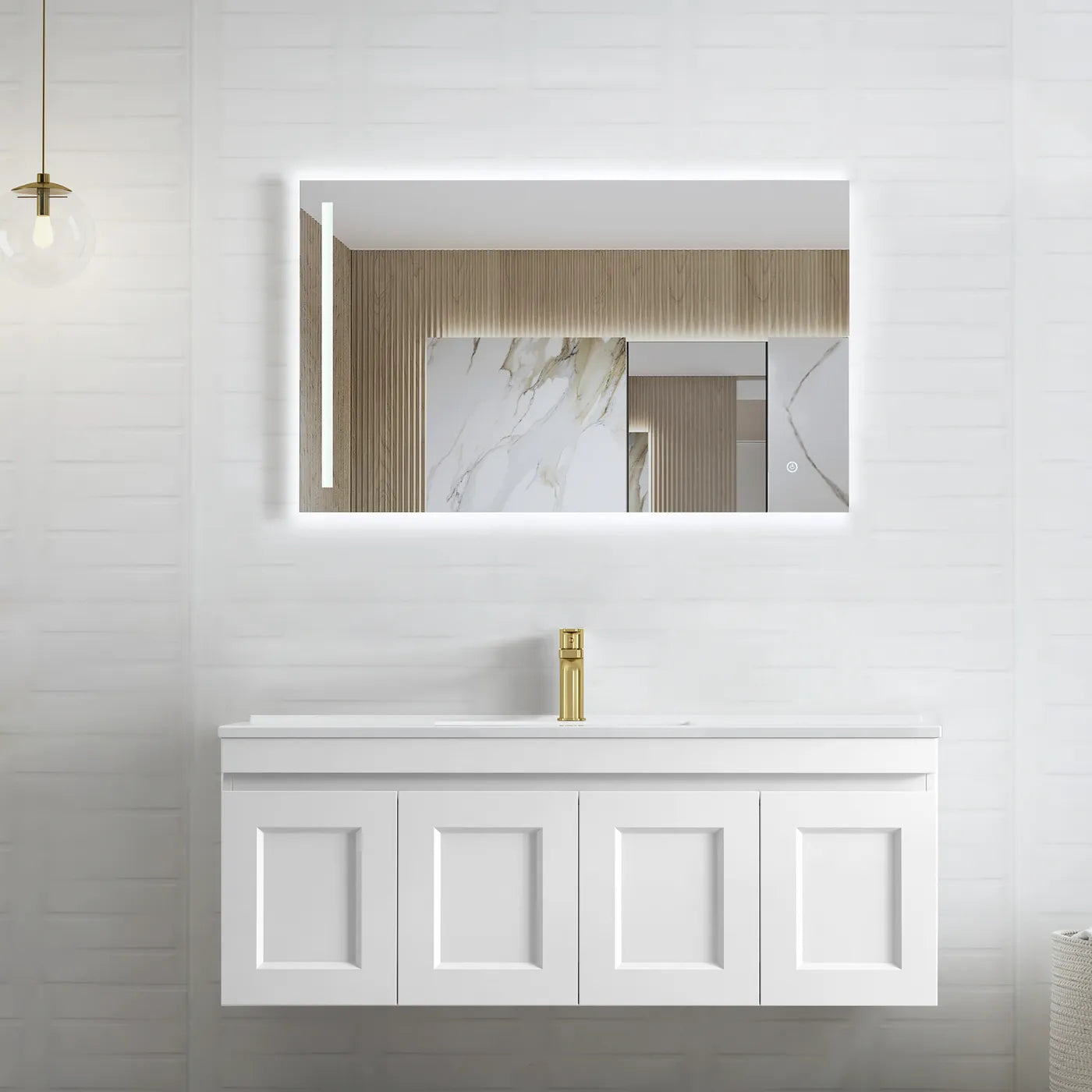 Hampton Wall Hung Matte White Vanity 600-1500mm