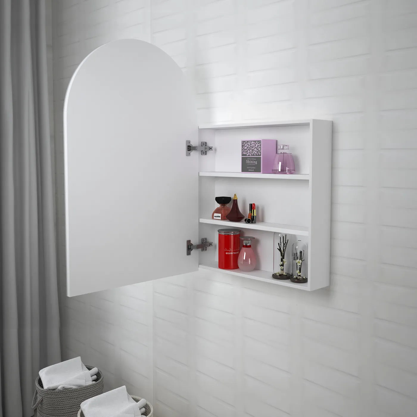 Archie Shaving Cabinet Matte White 900x600mm