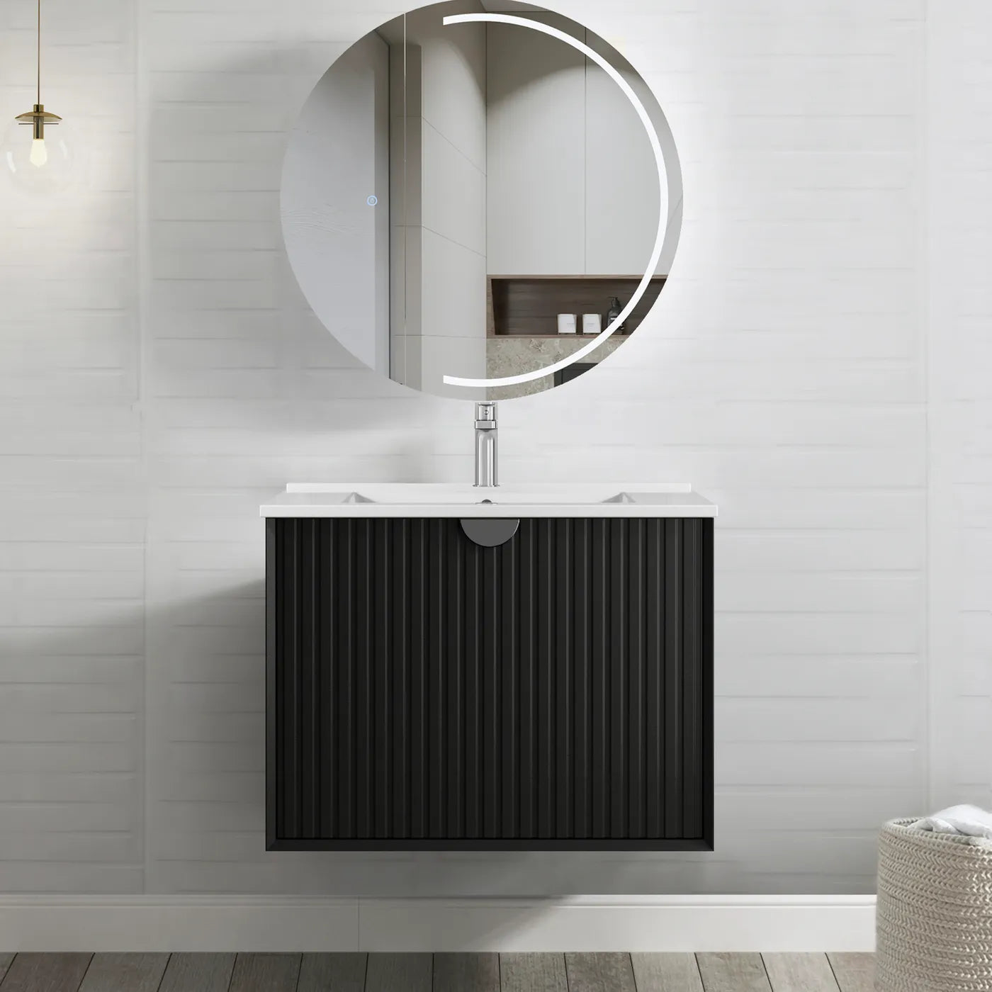 Marlo Matt Black 600-1800X460X550mm Wall Hung Vanity