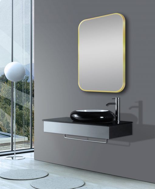 Aquaperla Rounded Rectangular Framed Mirror 600x900mm