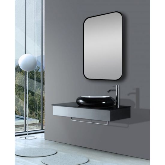 Aquaperla Rounded Rectangular Framed Mirror 600x900mm