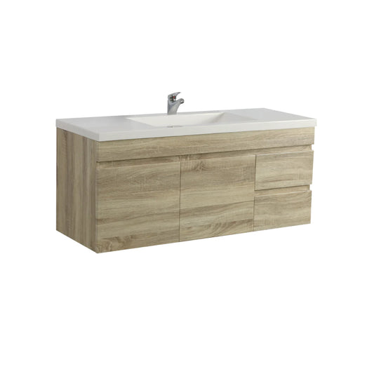 Berge 1200 White Oak Wall Hung Vanity