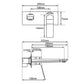 Aquaperla Rushy Square Wall Mixer with Spout