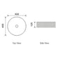 400mm Marlo Round Fluted Matte White Basin