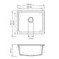 Carysil Concrete Grey Single Bowl Granite Kitchen/Laundry Sink Top/Flush/Under Mount 533 x 457 x 205mm