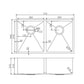 Gun Metal Grey 770x450x215mm 1.2mm Handmade Top/Undermount Double Bowls Kitchen Sink